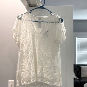 Off white lace blouse and cami - new